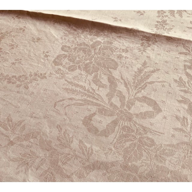 Exquisite Set of Four French Trousseau Linen Napkins With Art Nouveau Damask, C. 1905 For Sale - Image 12 of 12