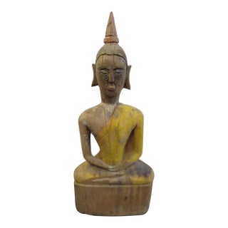 Late 19th Century Folk Art Lao Buddha Statue For Sale