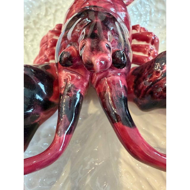 English Vintage Large Pre-1960's “Agatha Christie” Majolica Lobster Platter For Sale - Image 3 of 15