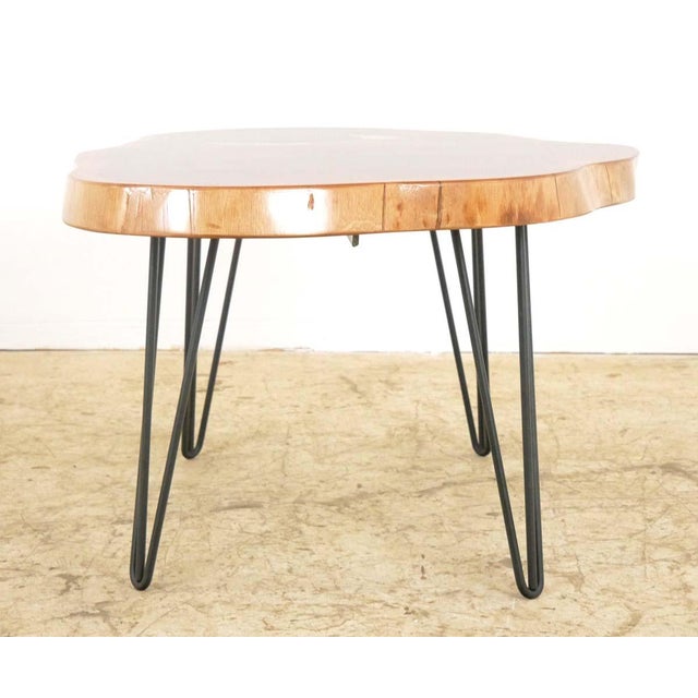 Wood Handcrafted Live Edge Mahogany Wafer Coffee Table For Sale - Image 7 of 8