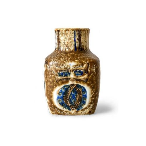 Blue Mid-Century Modern Scandinavian Ceramic Owl Vase attributed to Royal Copenhagen, 1960s For Sale - Image 8 of 8