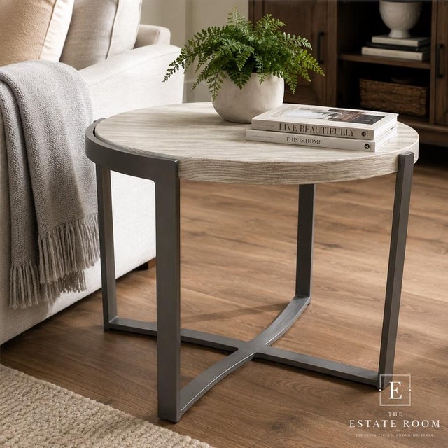 2020s Bernhardt Exo End Table W/ Wood Top For Sale - Image 5 of 5