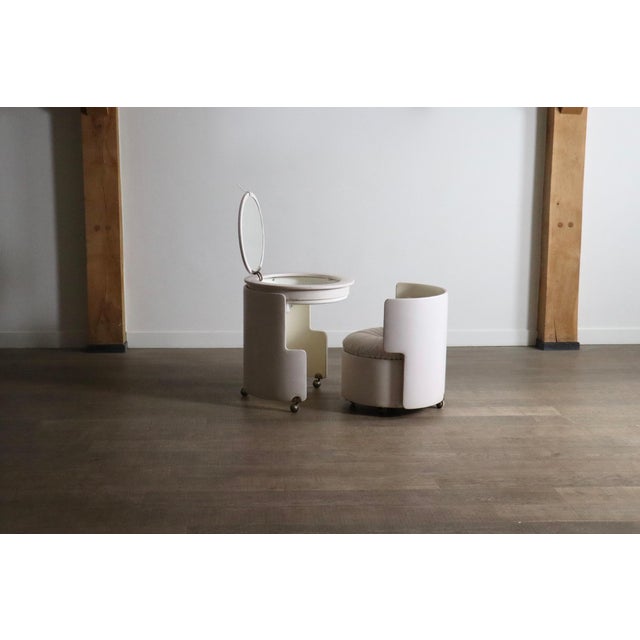 Dilly Dally Vanity in White Leather by Luigi Massoni for Poltrona Frau, Italy, 1968, Set of 2 For Sale - Image 10 of 13