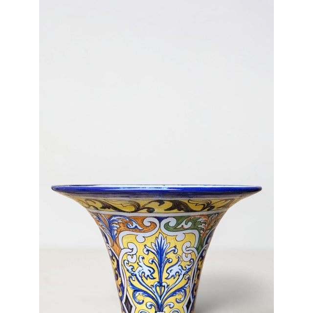 20th Century Funnel-Shaped Earthenware Vase from Nevers, 1890s For Sale - Image 6 of 10