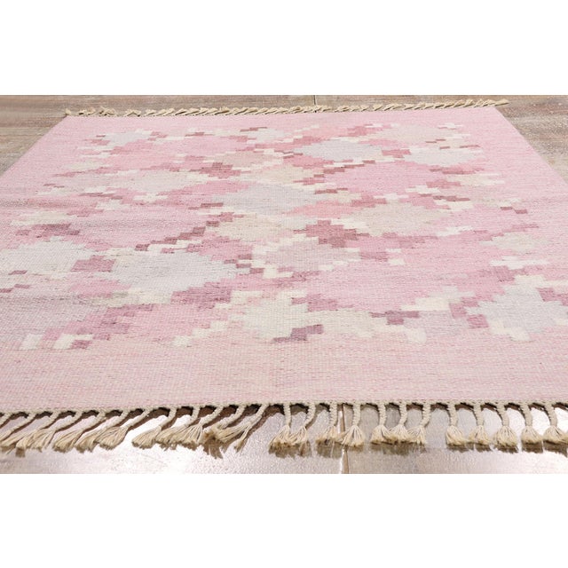Ingegerd Silow Vintage Swedish Rollakan Rug, 05'06 X 07'07 For Sale - Image 10 of 11