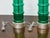 Mid 20th Century Mid 20th Century Italian Midcentury Ribbed Green Glass Lamps with Silver Bases - Pair For Sale - Image 5 of 9