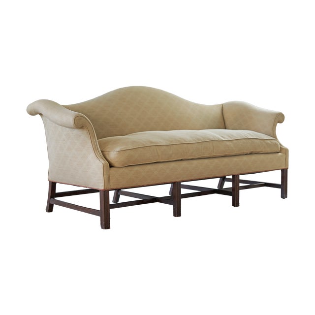Chippendale Style Sofa Camelback Style Wood & Hogan - Vintage For Sale