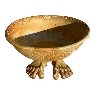 Large Allred Studio Pottery Foot Bowl For Sale