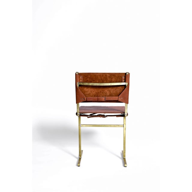 Not Yet Made - Made To Order Classic Brown and Brass Memento Chair by Jesse Sanderson For Sale - Image 5 of 6