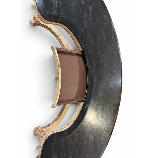 1970s Gampel-Stoll Style Elephant Desk With Tessellated Black Granite Top For Sale - Image 9 of 10