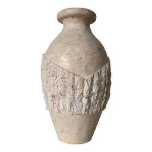 1980’s Vintage Postmodern Polished and Raw Tessellated Stone Floor Vase