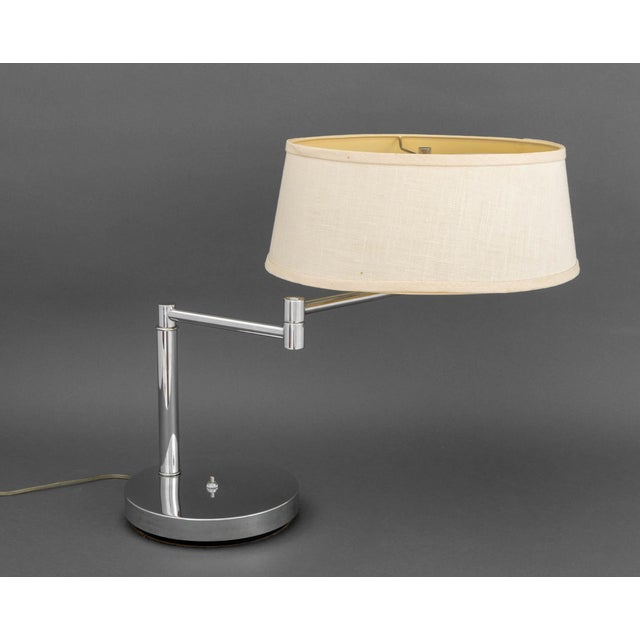 Mid 20th Century Chrome Swing-Arm Table Lamp For Sale - Image 5 of 6