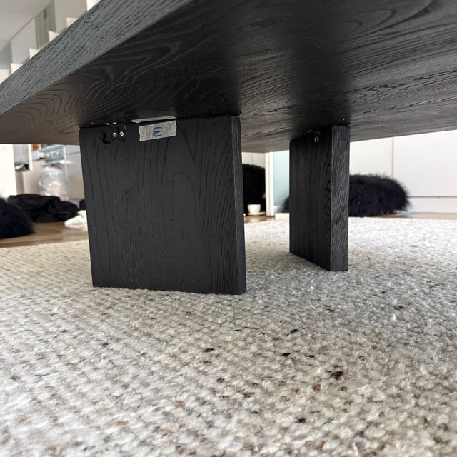 Custom Chabudai Japanese Low Dining Table in Black Reclaimed Oak Solid Wood For Sale - Image 11 of 11
