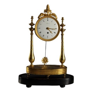Antique Bronze Clock from Warnier à Paris, France, 19th Century For Sale