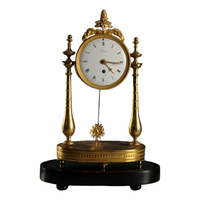 Antique Bronze Clock from Warnier à Paris, France, 19th Century For Sale