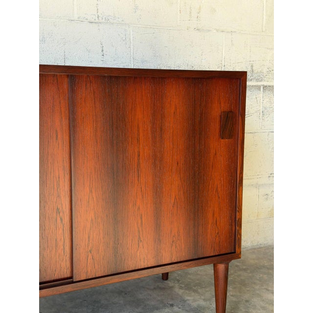 Viby J Rosewood Sliding Door Credenza Sideboard Danish Control Mid-Century Modern 1960s For Sale - Image 10 of 11