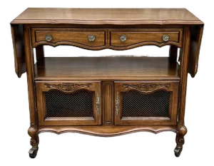 1970s Vintage French Provincial Buffet Server by White Fine Furniture