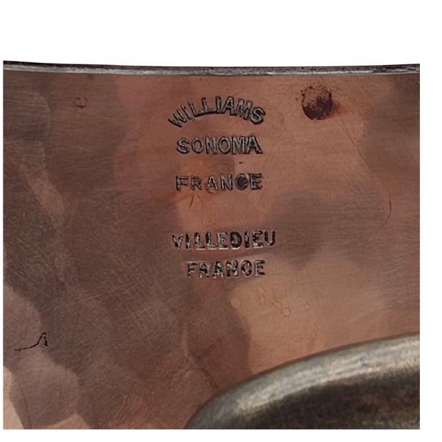French Hammered Copper Stock Pot by Mauviel for Williams-Sonoma – 11 Qt. Villedieu France For Sale - Image 11 of 11