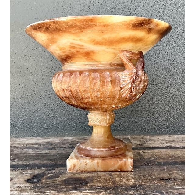 Tan Vintage Alabaster Carved Urn For Sale - Image 8 of 12