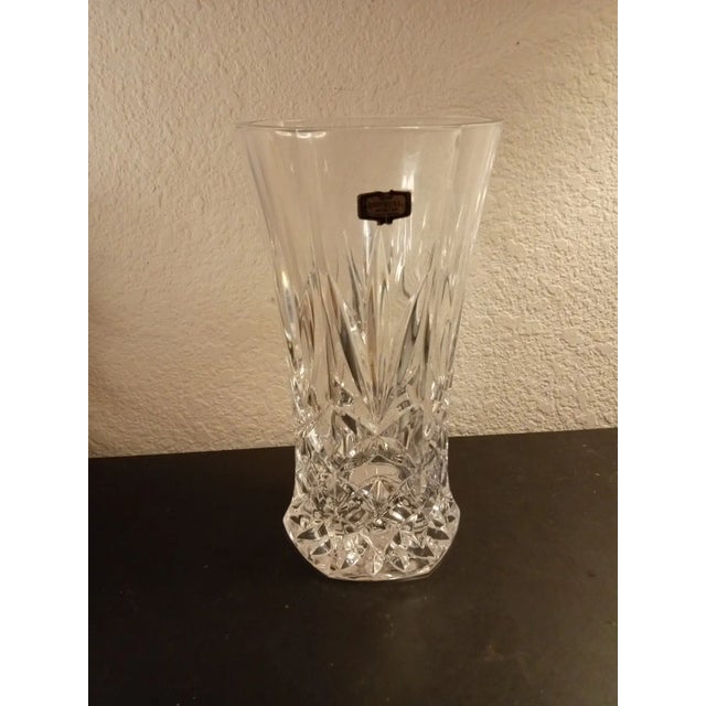 Hollywood Regency Zajecar Crystal Vase, Made in Yugoslavia For Sale - Image 3 of 6