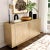 Spritely Home Accent Furniture Francois Leather 70.5" Buffet Sideboard, Gold For Sale - Image 4 of 5