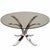 European vintage Space Age / Mid-Century Modern smoked-glass and polished-chrome coffee table, circa 1970s.