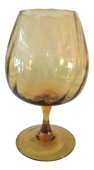 Large Mid Century Gold Empoli Snifter /Vase