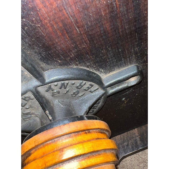 Antique 19th-Century George W. Archer Victorian Piano Stool With Cast Iron Swivel For Sale In Nashville - Image 6 of 12