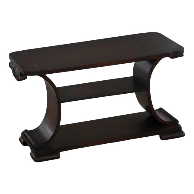 Danish Art Deco Wooden Side Table with Shelf, 1930s For Sale