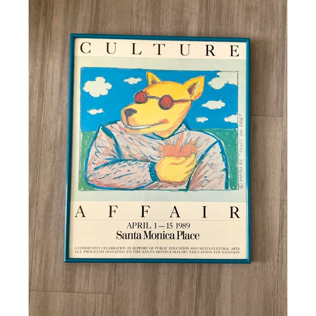 1980s 1989 Magli Santa Monica Culture Affair Framed Poster For Sale - Image 5 of 5