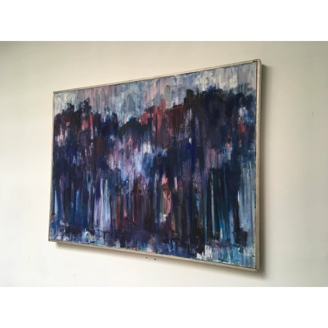 A vibrant and visually captivating original abstract painting on canvas, signed "Schaeffer" on both the front and reverse....