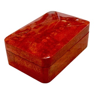 Vintage Italian Red Lacquered Decorative Box For Sale