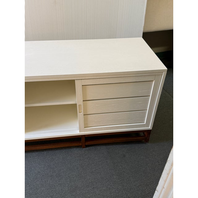 Crate & Barrel Clapboard Media Console, White For Sale In San Francisco - Image 6 of 12
