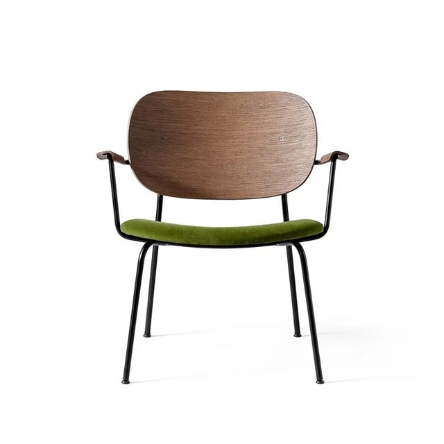 Pair of modernist vetiver velvet Co Lounge Chairs by Norm Architects and Els van Hoorebeeck for Audo Copenhagen (formerly...