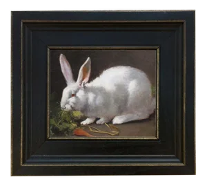 "White Rabbit" Contemporary Reproduction Print on Canvas, Framed