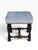 Antique 18th C William & Mary Walnut Ottoman Footstool W Blue Cheetah Velvet For Sale - Image 4 of 4