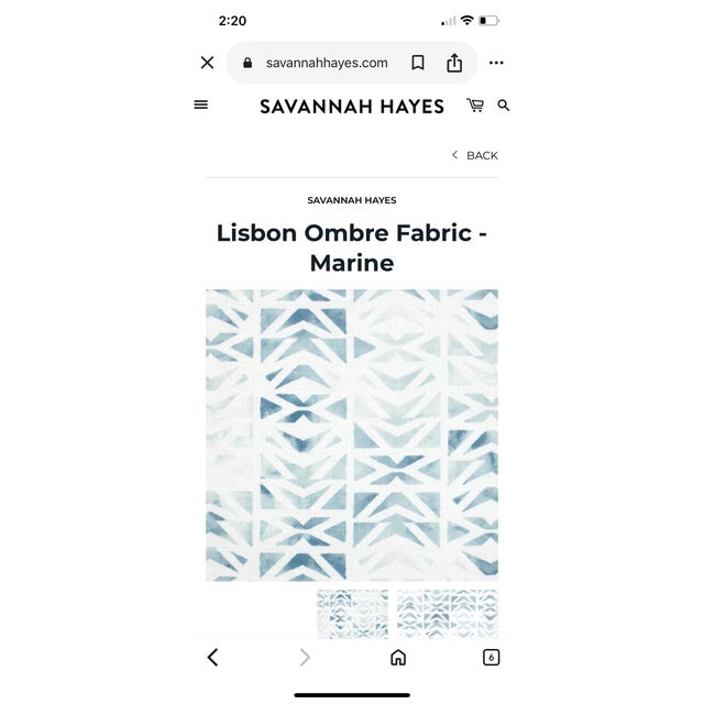 Early 21st Century Savannah Hayes Lisbon Ombre Belgium Linen Fabric. Blue and White. 5 Yd. 2pc For Sale - Image 5 of 5