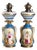 Painted Ceramic and Bronze Table Lamps, Set of 2 For Sale
