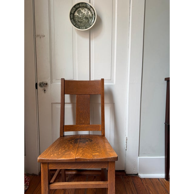 Antique Mission Oak Chair by Michigan Chair Co. Lovely for a hall or as an accent chair anywhere else.