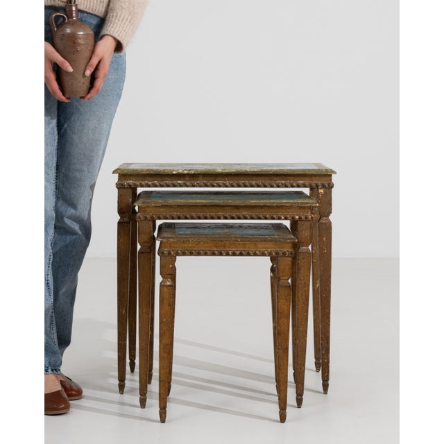Set of 3 Italian Florentine Nesting Tables, Circa 1960 For Sale - Image 10 of 14