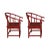 Chinese Pair Chinese Horseshoes Back Reddish Brown Stain Armchairs For Sale - Image 3 of 8