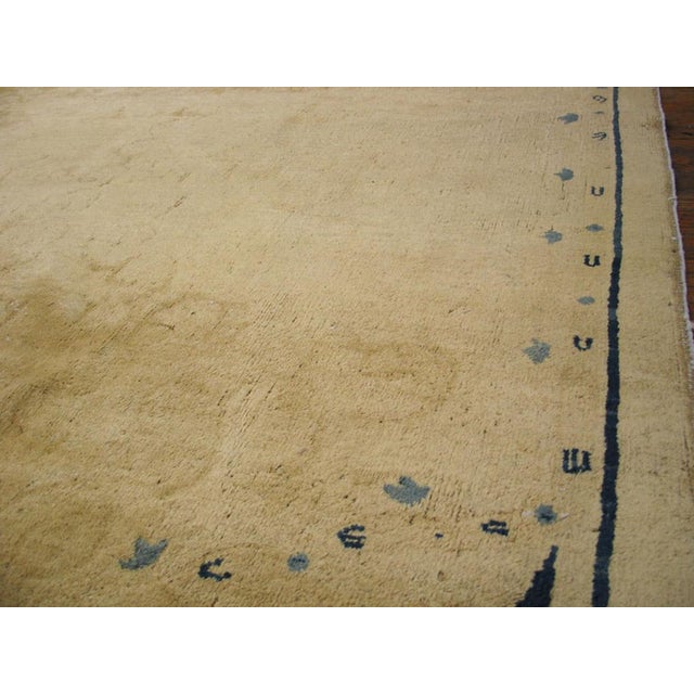 Chinese 1930s Beige Open Solid Antique Chinese Peking Rug 6' 2" X 9' 0" Handknotted Wool Carpet For Sale - Image 3 of 5
