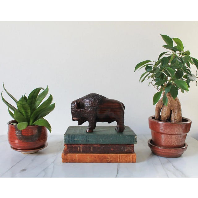 Vintage hand carved ironwood buffalo / bison figure. No makers mark. Minor age wear.