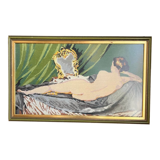 Vintage Needlepoint Nude Venus After Rokeby Venus For Sale