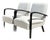 Vintage MCM Black Wood Lounge Chairs - Pair For Sale