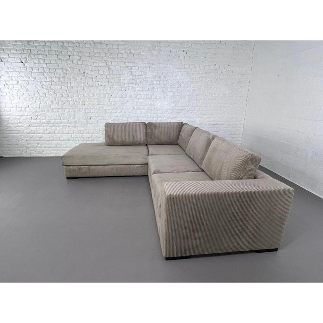 Vintage Corduroy Corner Sofa For Sale - Image 10 of 18