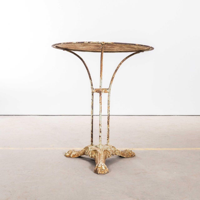 Brown Small French Metal Tripod Base Outdoor Gueridon Table, 1950s For Sale - Image 8 of 8