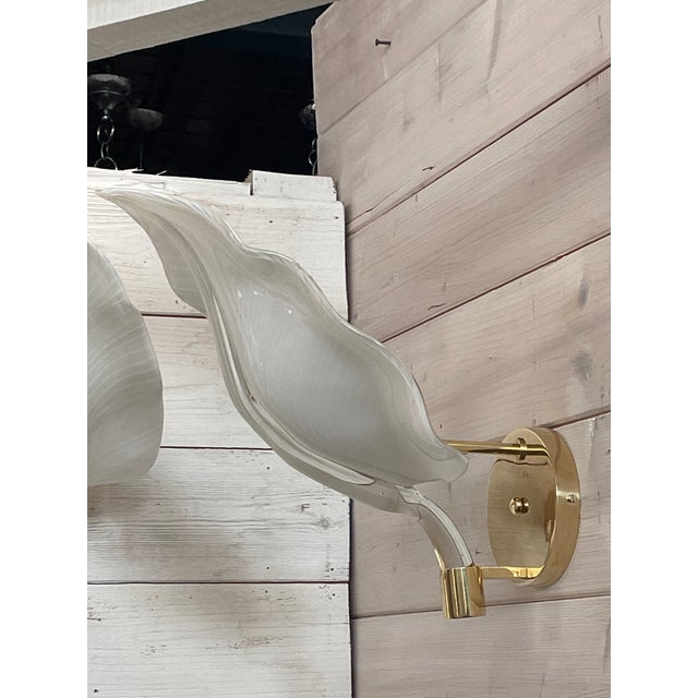 Murano Glass and Brass Wall Lamps, 1970s, Set of 3 For Sale - Image 4 of 18