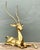 Brass Vintage Monumental Brass Gazelle For Sale - Image 8 of 12