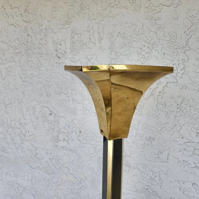 MCM Fredrick Raymond Style Brass & Chrome Floor Lamp For Sale - Image 15 of 16